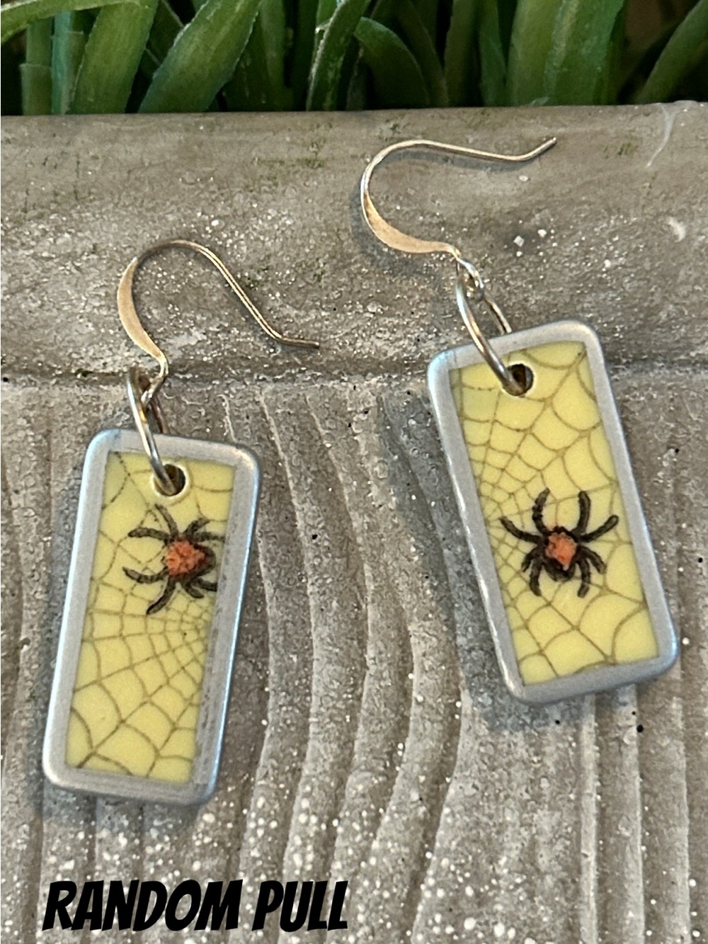 Spider domino earrings NEW handmade mini domino earrings Halloween 1 pair